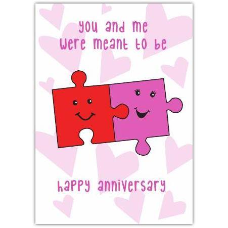 You and Me Perfect Fit Jigsaw Puzzle Anniversary Greeting Card