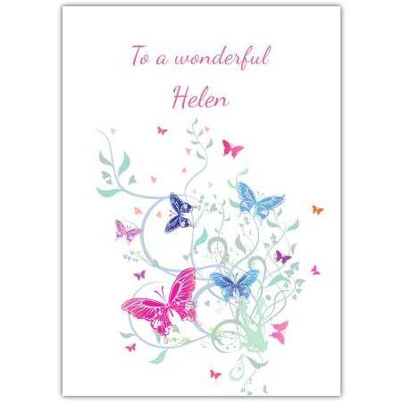 Personalised Wonderful Butterfly Greeting Card with Name Customisation