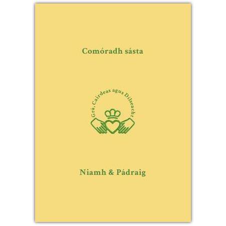Happy Anniversary Claddagh Card in Irish Personalised Love and Friendship Design
