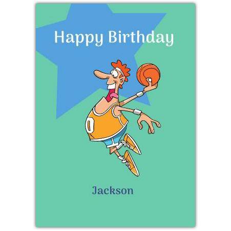 Personalised Basketball Player Happy Birthday Card for Kids and Adults