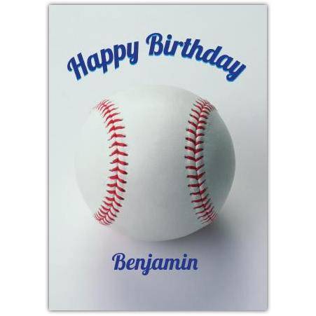 Personalised Baseball Happy Birthday Card with Name Customisation