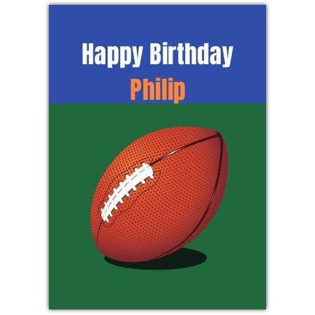 Personalised American Football Happy Birthday Card for Boys Men
