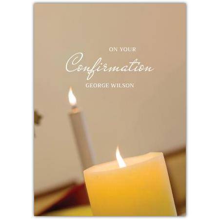 Personalised Confirmation Card with Lit Candles Religious Occasion Greeting