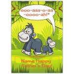 Happy Father's Day Little Monkey Jungle Cartoon Personalised Card