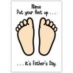 Personalised Father's Day Card Put Your Feet Up Novelty Dad Gift Message Card