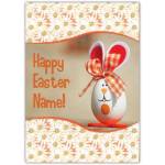 Personalised Happy Easter Bunny Card with Daisy Floral Design for Easter Greetings