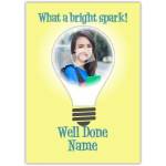 Personalised Well Done Card What A Bright Spark Achievement Congratulations