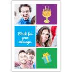 Personalised Happy Birthday Card with Photo Collage Cake and Present Design