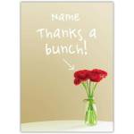 Personalised Thanks A Bunch Red Flowers In Vase Thank You Card