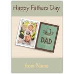 Personalised Fathers Day Card with Cowboy Hat Design and Photo Frame for Dad