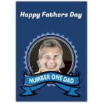 Number One Dad Happy Fathers Day Personalised Photo Greeting Card