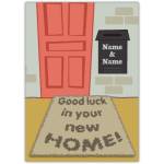 Personalised Good Luck New Home Card with Door Mat Design for Moving House Celebrations