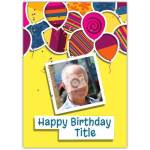 Personalised Photo Happy Birthday Card with Colourful Balloon Design