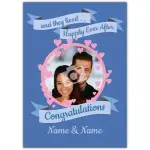 Personalised Happily Ever After Wedding Card with Photo and Congratulations Message