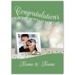 Personalised Wedding Congratulations Card with Photo and Wedding Rings Design