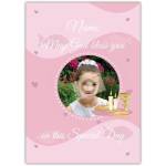 Personalised Pink First Communion Photo Card with Blessing for Girls Special Day