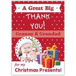 Personalised Christmas Presents Thank You Card for Granny and Grandad with Photo