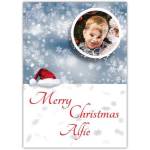 Personalised Merry Christmas Bauble Photo Card Snowflake Design