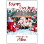 Personalised Seasons Greetings Christmas Cheer Family Photo Card