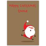 Personalised Happy Christmas Santa Claus Card with Custom Name on Cover