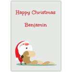 Personalised Christmas Card with Santa and List Design for Kids and Adults