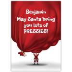Personalised Santa's Sack Christmas Card with Name and Festive Wishes for Presents