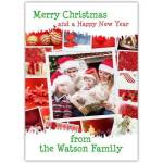 Personalised Family Photo Christmas Card with Merry Christmas and Happy New Year Greeting