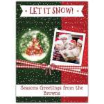 Personalised Let It Snow Christmas Card with Photo and Ribbon Design Seasonal Greetings