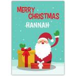 Personalised Merry Christmas Santa and Gifts Card for Kids and Adults