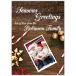 Personalised Family Photo Seasons Greetings Card with Lots of Love Message