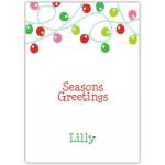 Personalised Coloured Lights Seasons Greetings Card with Custom Name Option