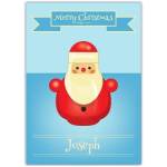 Personalised Wooden Toy Santa Christmas Card with Custom Name Option