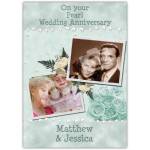 Personalised Pearl 30th Wedding Anniversary Card for Couple with Photo and Names Option