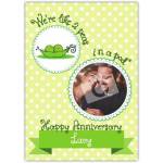 Personalised Two Peas In A Pod Happy Anniversary Photo Card with Name Option