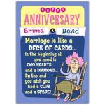 Happy Anniversary Aunty Acid Humorous Deck of Cards Marriage Card Personalized Cover