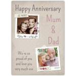 Happy Anniversary Card for Mum and Dad with Proud Loving Message and Vintage Photos