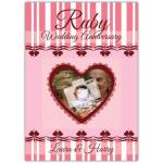 Personalised Ruby 40th Wedding Anniversary Card with Photo Heart Design and Names Option