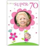 Personalised Looking Super at 70 Birthday Card with Photo for Milestone Celebration