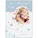Personalised Happy Birthday Card with Butterflies and Photo Frame Design