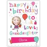 Personalised Happy Birthday Card for Lovely Granddaughter with Photo Option