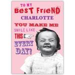 Personalised Best Friend Smiling Baby Card to Make Them Smile Every Day