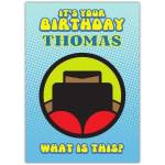 Personalised Boxer Shorts Birthday Card Custom Name Fun Puzzle Design