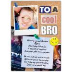 Personalised Cool Bro Birthday Card with Photo and Fun Poem for Brother