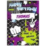 Personalised Urban Graffiti Style Have A Wicked Day Birthday Card for Him