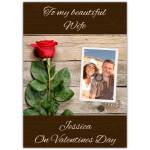 Personalised To My Beautiful Wife Valentine's Day Card with Photo and Name Option