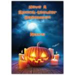 Personalised Spook-Tacular Halloween Card with Jack O Lantern and Candles Design