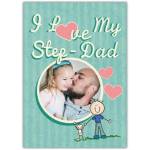 Personalised I Love My Step Dad Photo Card for Father's Day or Special Occasion