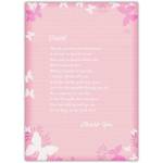 Personalised Pink Thank You Card for Kindness with Butterfly Design
