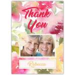 Personalised Thank You Card Watercolour Flowers with Custom Photo and Name Option