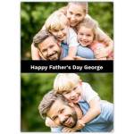 Personalised Fathers Day Photo Upload Card Two Pictures Custom Message Option